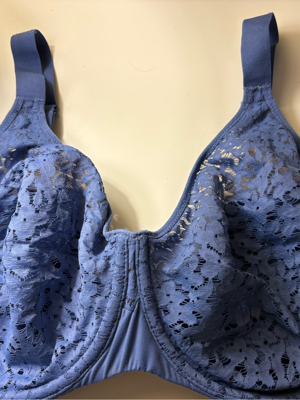 Chantelle Blue Lacy Bra 34 DDDD